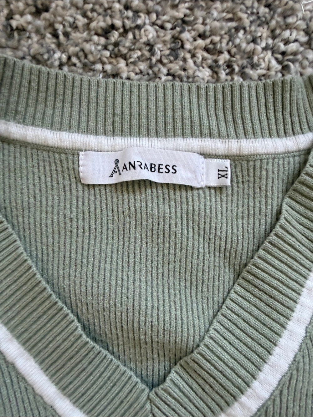 Women’s Sage Green Loungewear Set with White Trim - Picture 2 of 7